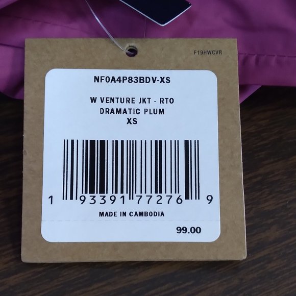 🆕 The North Face Women's Venture Rain Jacket, Dramatic Plum, XS and SM, Auth. - Picture 4 of 8